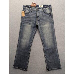 TK Axel Slim Boot Jeans Mens 34x32 Blue Light Wash Stretch Denim New AXMB0021